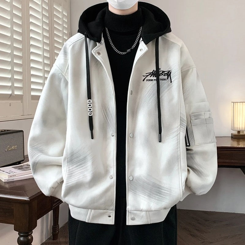 Elvyn Oversized Hooded Varsity Jacket