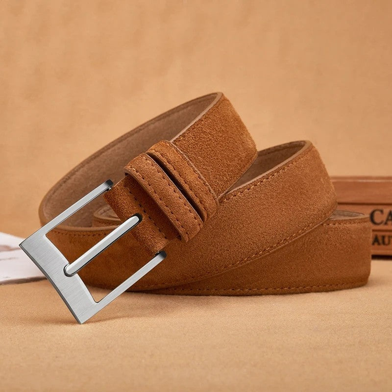 Kenneth Women's Suede Textured Square Buckle Belt
