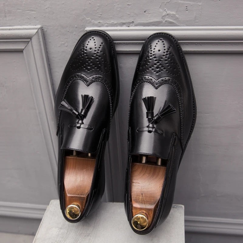 Mavrin Brogue Tassel Leather Loafers