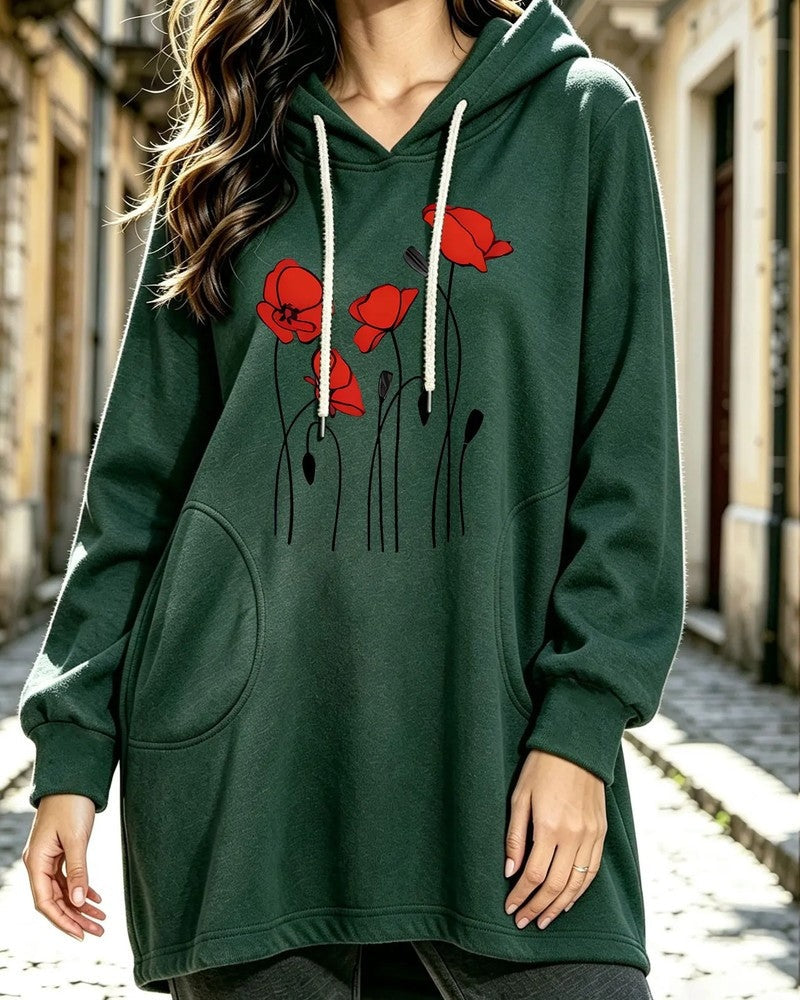 Maya Women's Floral Graphic Hooded Sweatshirt