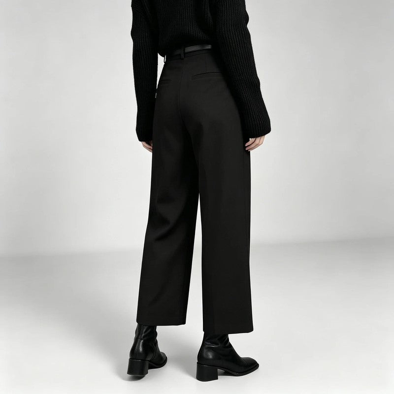 Mirevra Pleated Tailored Wide-Leg Trousers