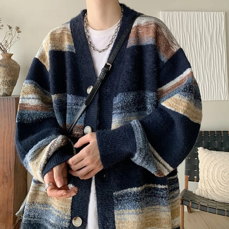 Ricardo Relaxed Striped Knit Cardigan