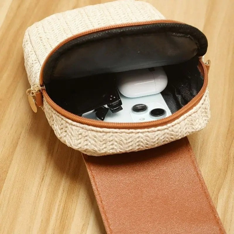 Sarona Woven Straw Crossbody Bag