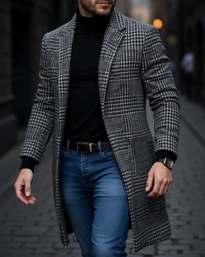 Adam Plaid Wool Blend Overcoat