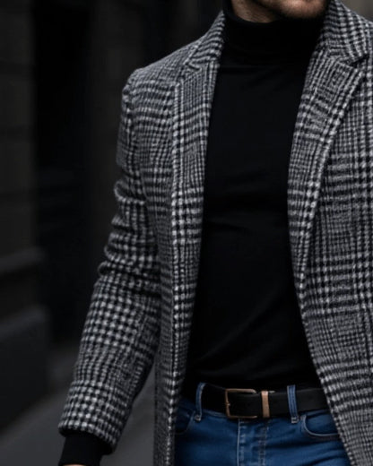 Adam Plaid Wool Blend Overcoat