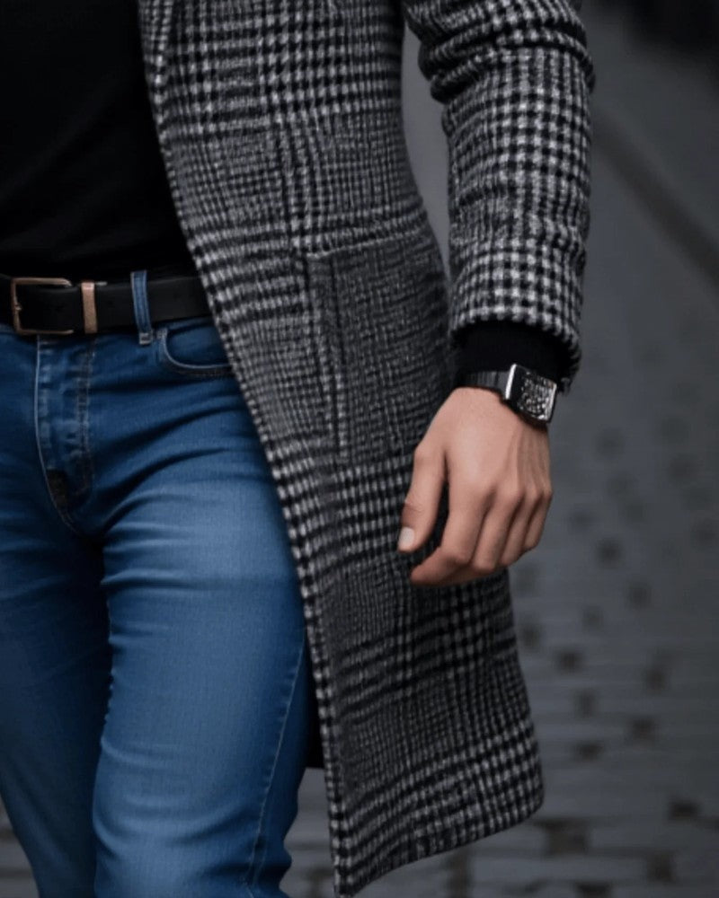 Adam Plaid Wool Blend Overcoat
