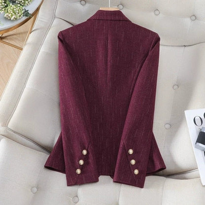 Agnes Fitted Textured Button Blazer