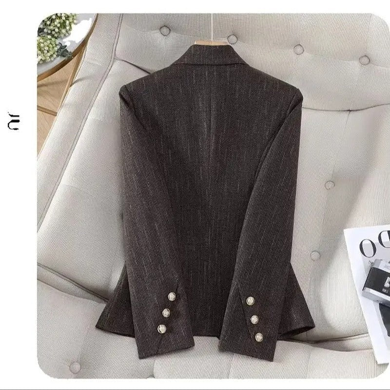 Agnes Fitted Textured Button Blazer