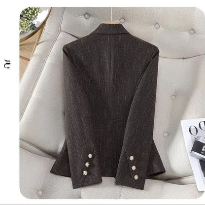 Agnes Fitted Textured Button Blazer