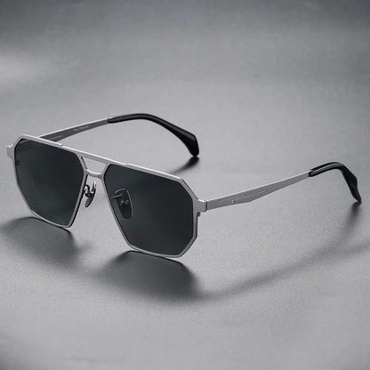 Alvian Geometric Metal Frame Sunglasses