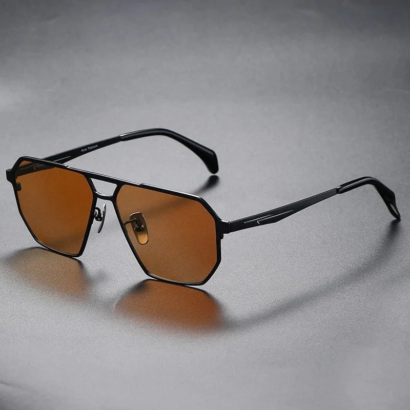 Alvian Geometric Metal Frame Sunglasses