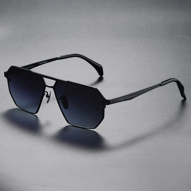 Alvian Geometric Metal Frame Sunglasses