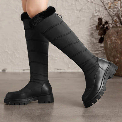 Alviera Quilted Faux Fur Knee-High Boots