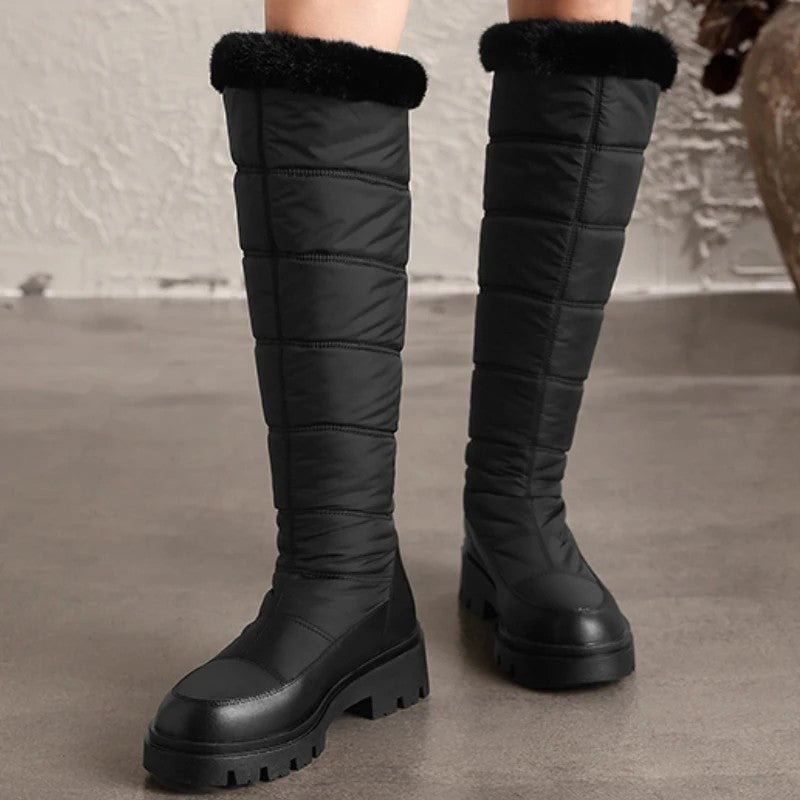 Alviera Quilted Faux Fur Knee-High Boots
