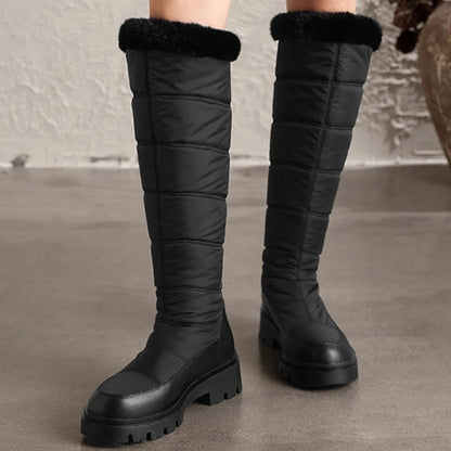 Alviera Quilted Faux Fur Knee-High Boots