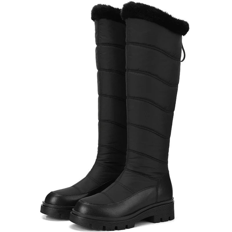 Alviera Quilted Faux Fur Knee-High Boots