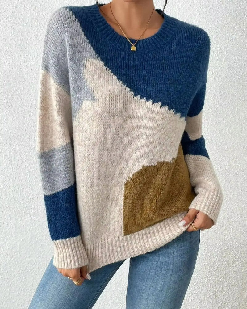 Amelia Women's Colorblock Soft Knit Sweater