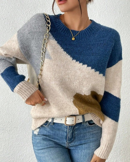 Amelia Women's Colorblock Soft Knit Sweater