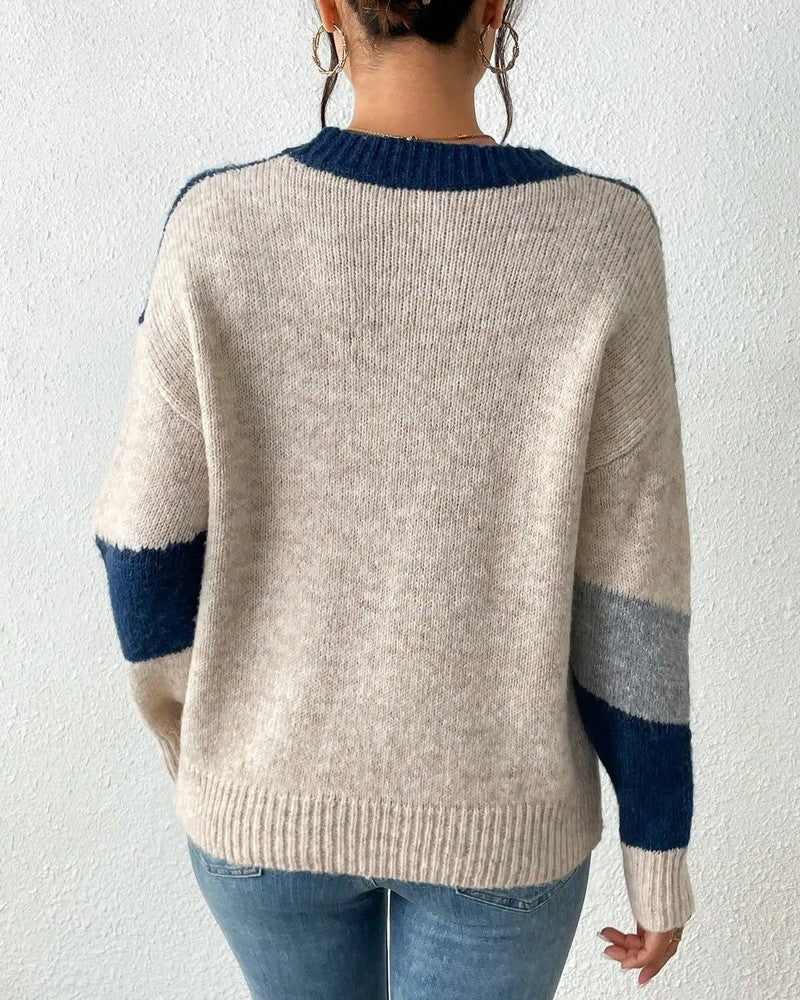 Amelia Women's Colorblock Soft Knit Sweater