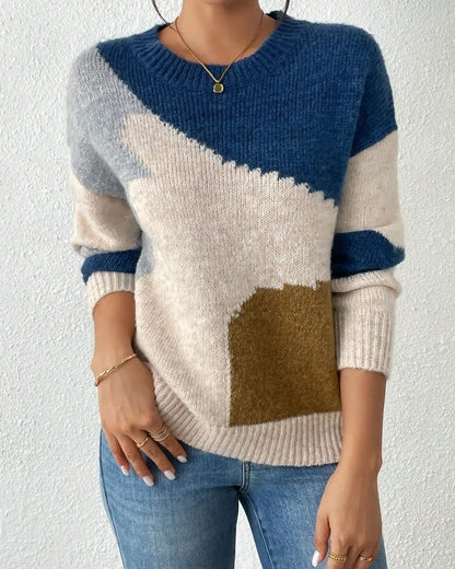 Amelia Women's Colorblock Soft Knit Sweater
