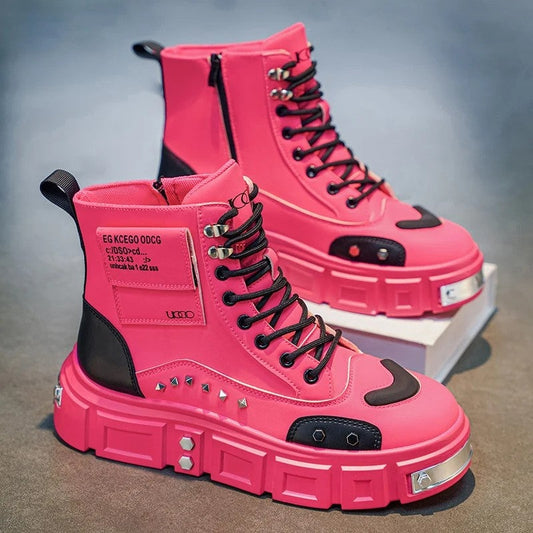 Andrew Platform Studded High-Top Boots