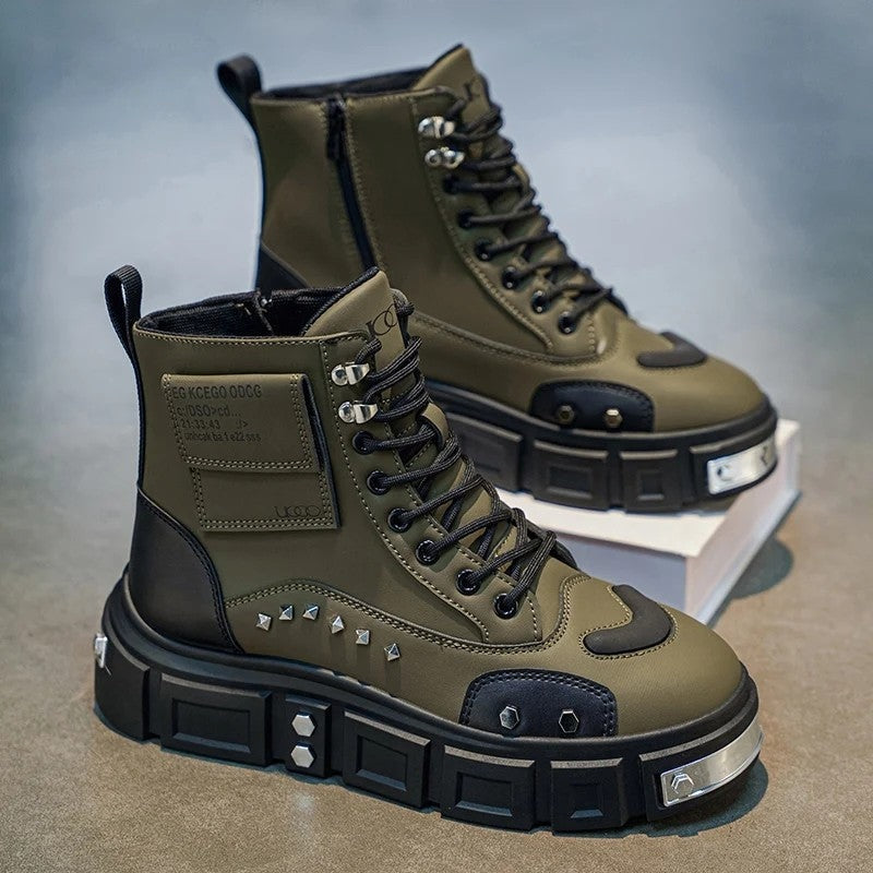 Andrew Platform Studded High-Top Boots