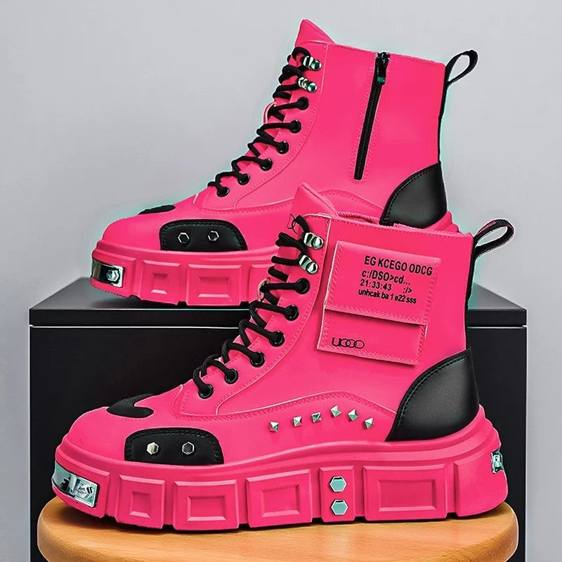 Andrew Platform Studded High-Top Boots