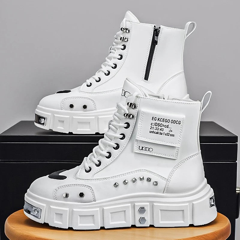 Andrew Platform Studded High-Top Boots