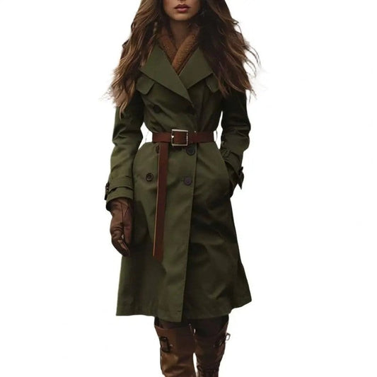 Anna Belted Double-Breasted Trench Coat
