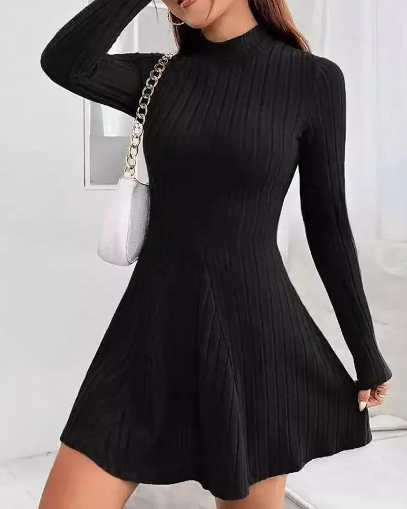 Arlena Ribbed Knit Long Sleeve Dress