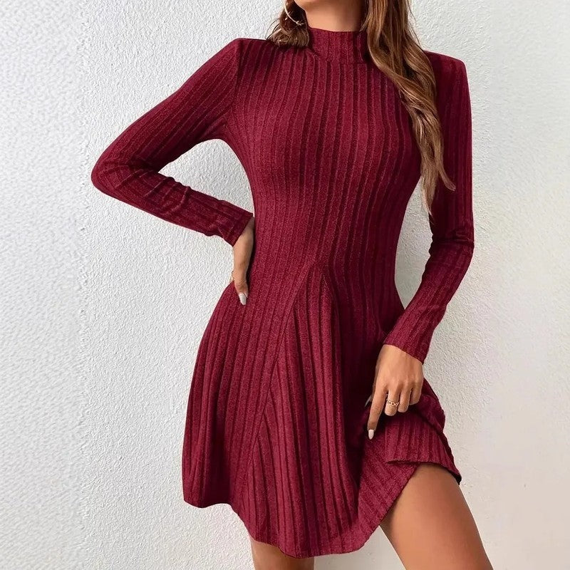 Arlena Ribbed Knit Long Sleeve Dress