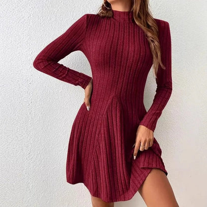 Arlena Ribbed Knit Long Sleeve Dress