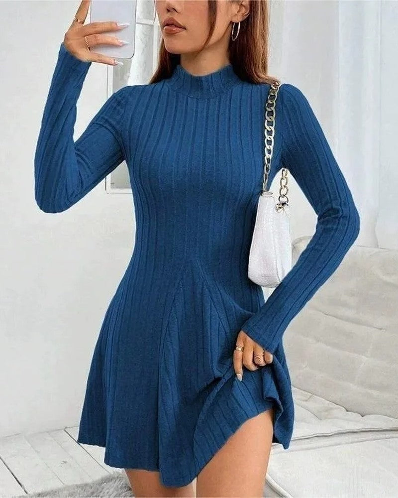Arlena Ribbed Knit Long Sleeve Dress