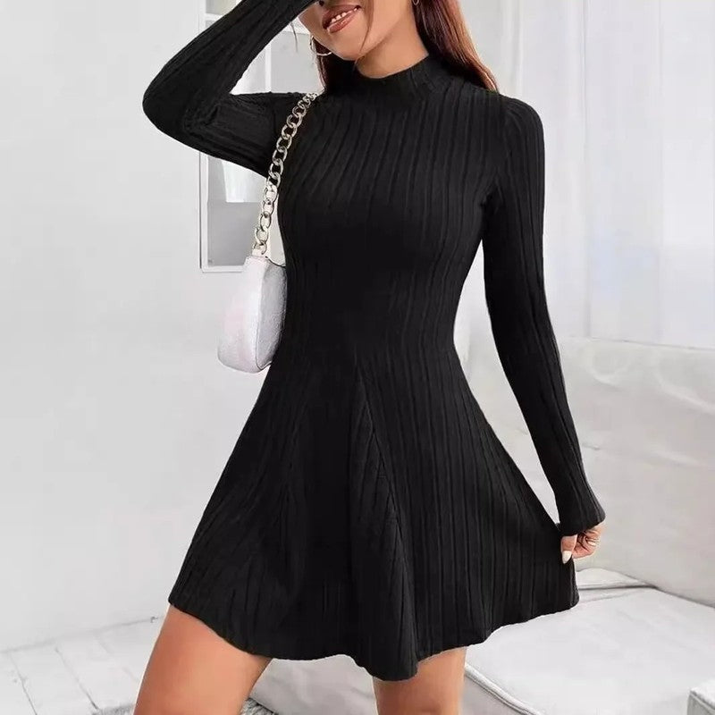 Arlena Ribbed Knit Long Sleeve Dress