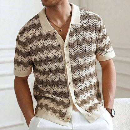 Avior Crochet Knit Button-Up Shirt