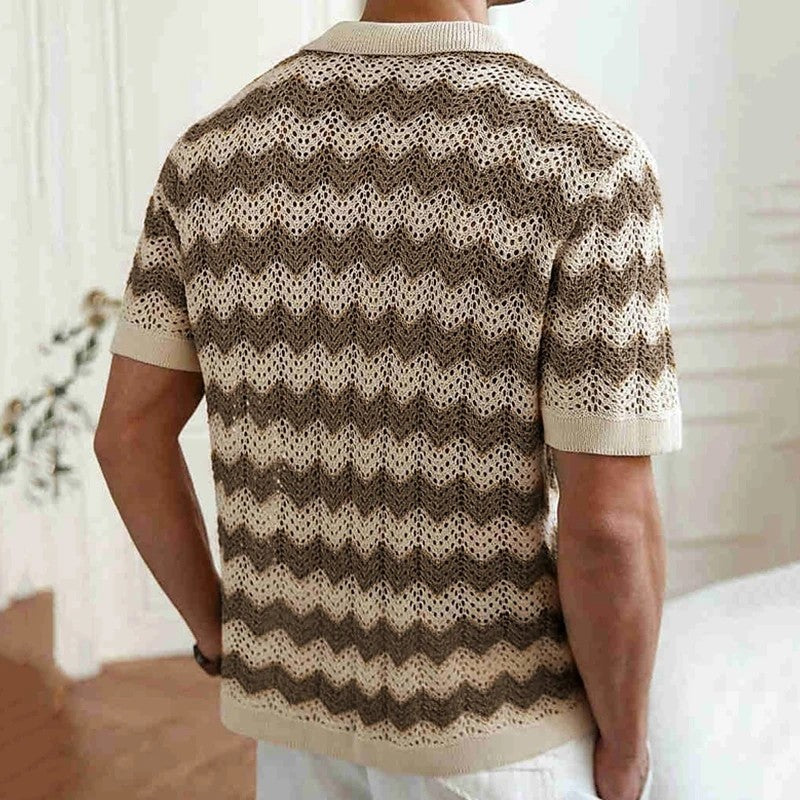 Avior Crochet Knit Button-Up Shirt