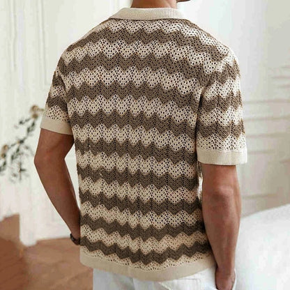 Avior Crochet Knit Button-Up Shirt