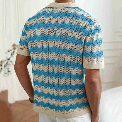 Avior Crochet Knit Button-Up Shirt