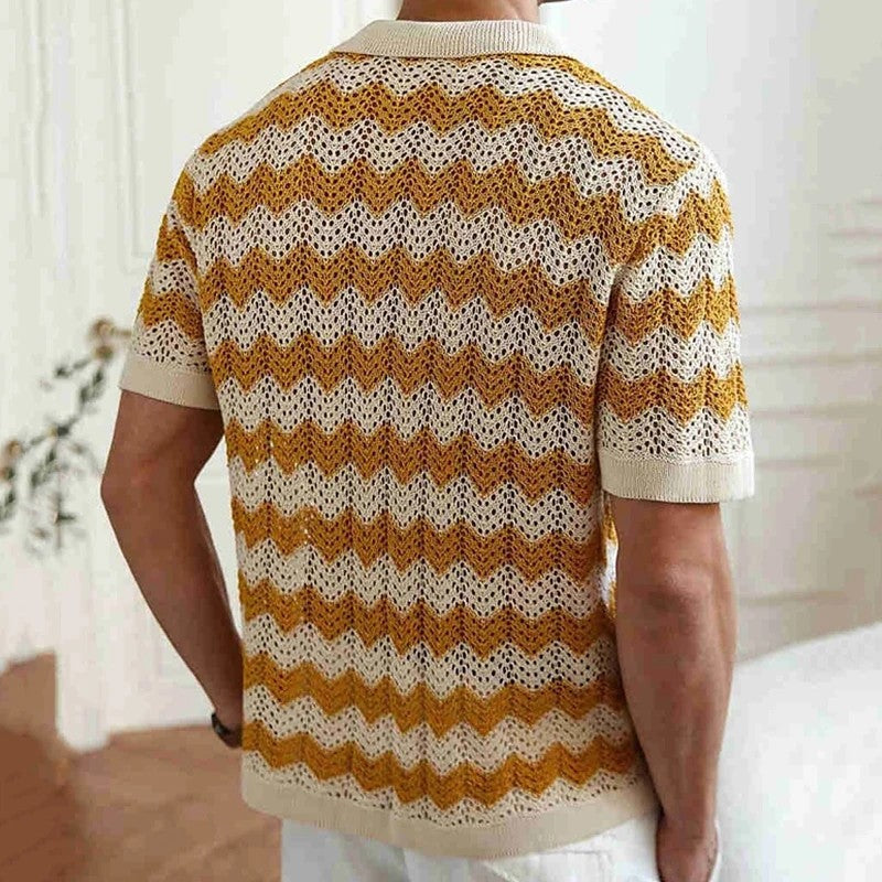 Avior Crochet Knit Button-Up Shirt