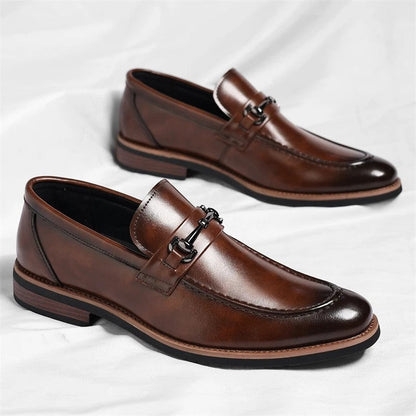 Cavino Polished Metal Bit Loafer