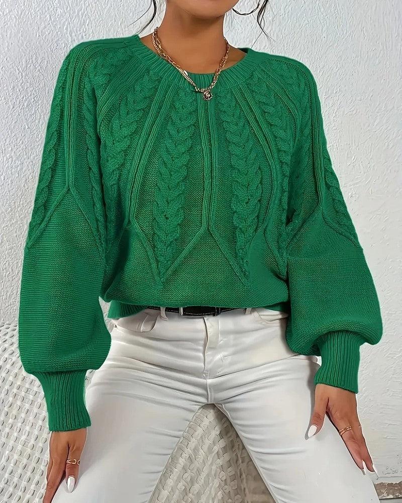 Chloe Women's Cable Knit Relaxed Sweater