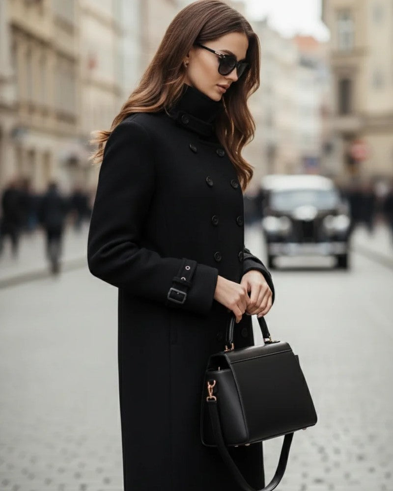 Claire Double-Breasted Wool Trench Coat