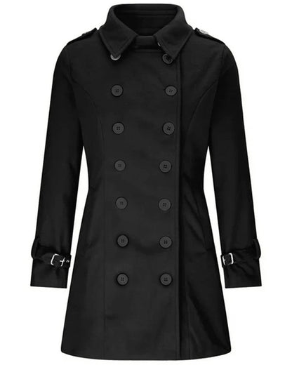 Claire Double-Breasted Wool Trench Coat