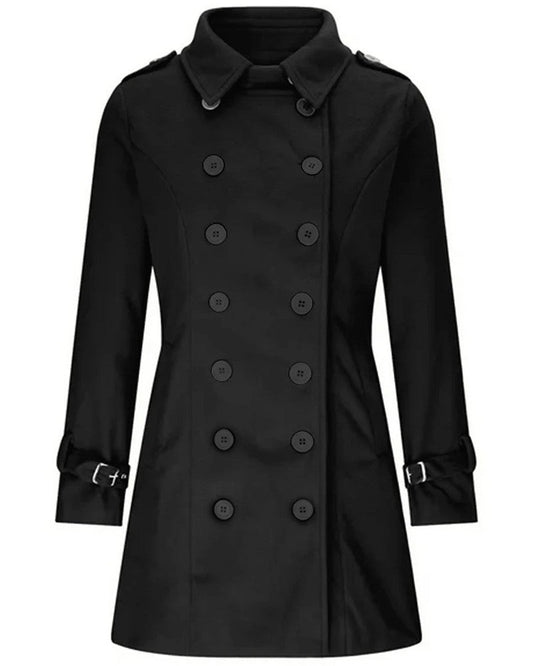 Claire Double-Breasted Wool Trench Coat
