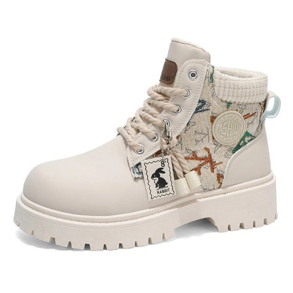 David Rugged Knit Collar Ankle Boot
