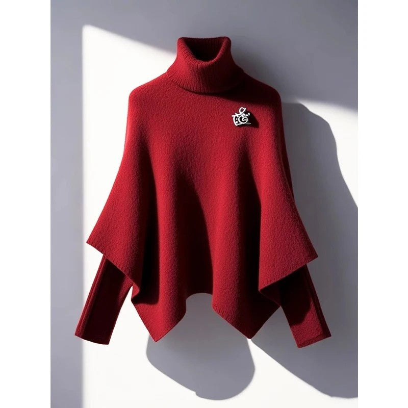 Dominic Relaxed Knit Turtleneck Poncho