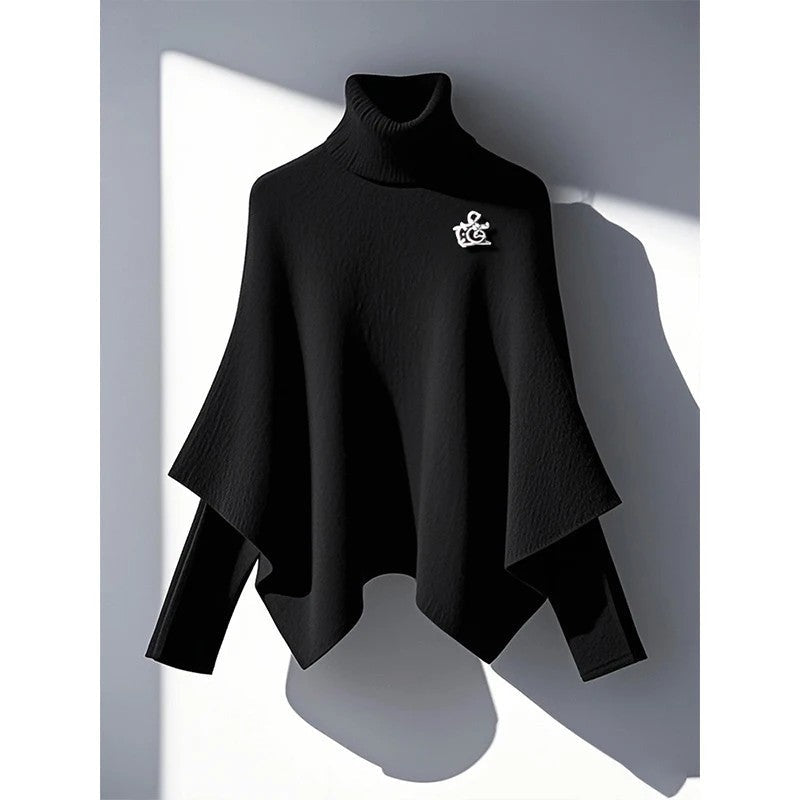 Dominic Relaxed Knit Turtleneck Poncho