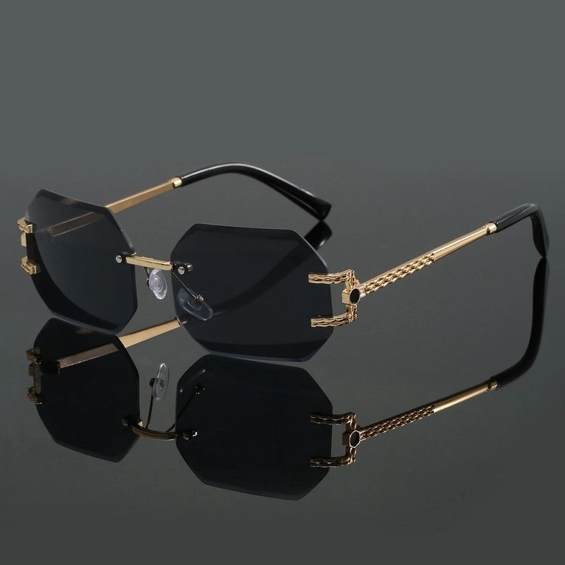Dorell Geometric Rimless Metal Sunglasses