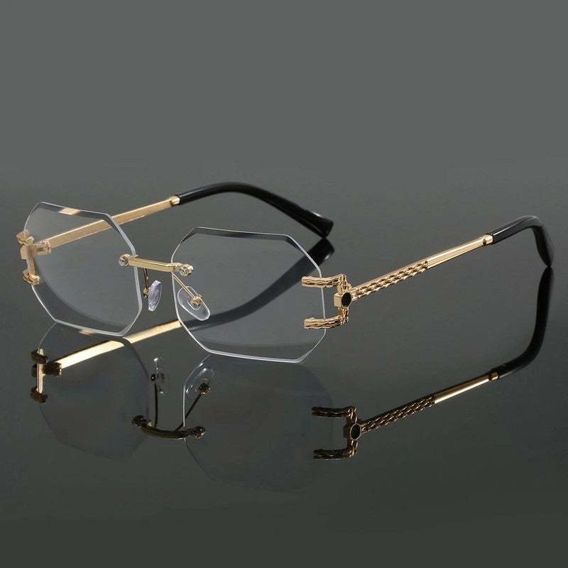 Dorell Geometric Rimless Metal Sunglasses