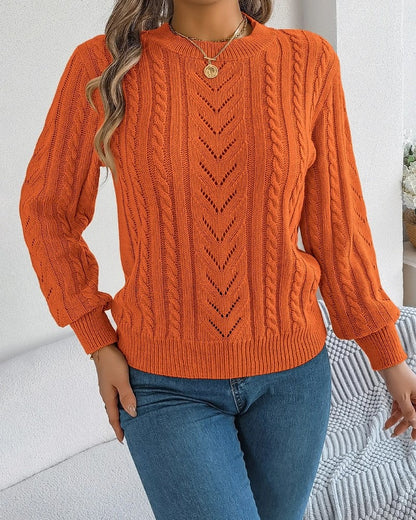 Eleanor Women's Cable Knit Crewneck Sweater